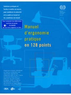 Pour Consulter Les Diff Rentes Sections Du Guide Ergonomic