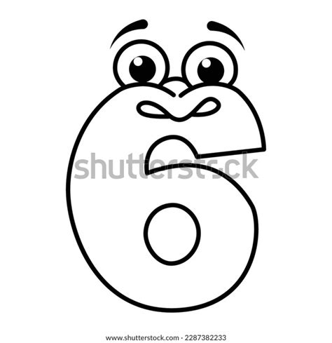 Funny Number Cartoon Kid Coloring Page Stock Vector Royalty Free