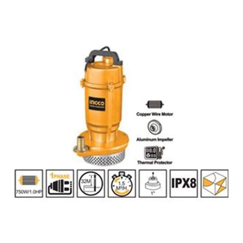 Ingco Pompe A Eau Submersible 370W 0 5Hp