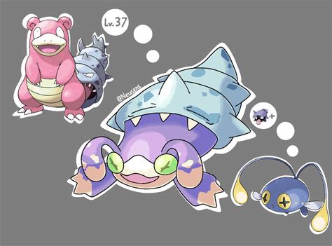 Chinchou to Slowbro In-Progress Evolution by Neusens on DeviantArt