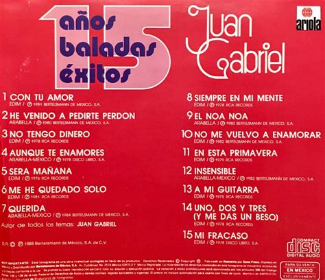 Cd Juan Gabriel A Os Baladas Exitos En Mercado Libre