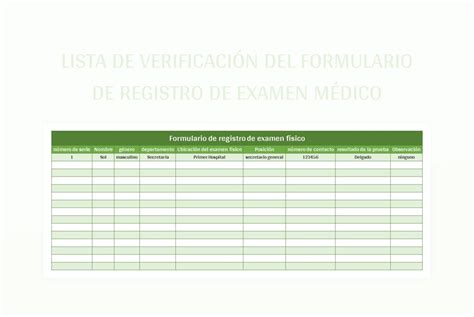 Plantilla De Formato Excel Lista Detallada Del Formulario De Examen