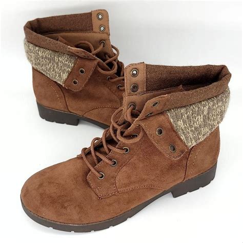 Arizona Jean Company Boots Combat Brown Sweater Knit Depop