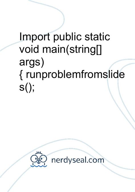 Import Public Static Void Main String Args Runproblemfromslides