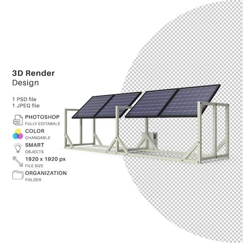 Premium Psd Solar Panel 3d Modeling Psd File Realistic Solar Panel