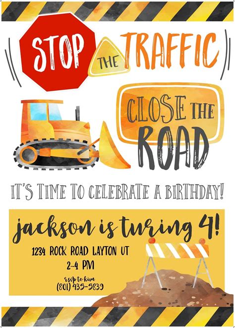 Construction Birthday Invites Free Printables Artofit