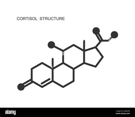 Icono De La Hormona Cortisol Estructura Molecular De Hidrocortisona Aislada Sobre Fondo Blanco