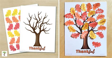 Thankful Tree Printable With Gratitude Leaves Rhythms Of Play