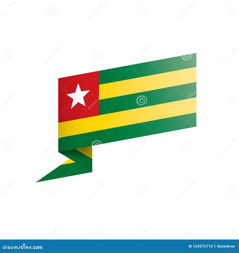 Bandera De Togo Ejemplo Del Vector En Un Fondo Blanco Stock De