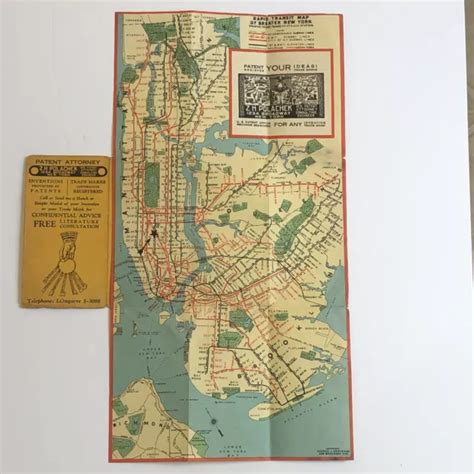 Vintage Rapid Transit Map Of Greater New York George J Nostrand