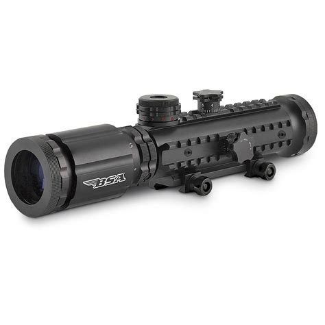 Bsa® Stealth Tactical 3x Red Dot Scope Matte Black 178952 Red Dot