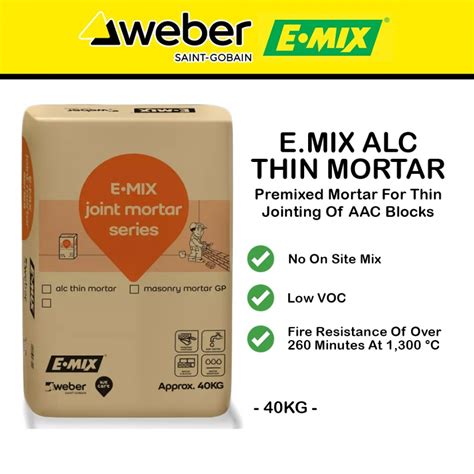 Emix Alc Thin Mortar Cement Based Premixed Mortar For Thin Jointing Of