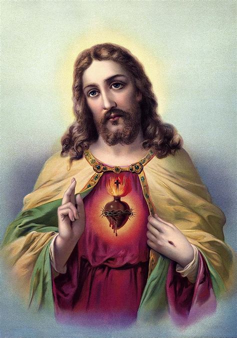 Jesus Christ Poster A3 Print Sacred Heart Of Jesus Catholic Christian