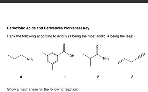 Solved Carboxylic Acids and Derivatives Worksheet Key Rank | Chegg.com 