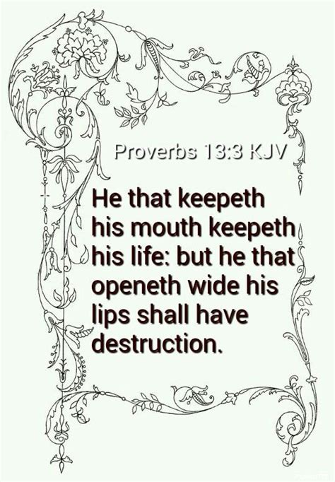 Proverbs Kjv He That Keepeth His Mouth Keepeth His Life But He