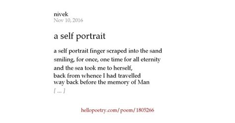 a self portrait by nivek - Hello Poetry