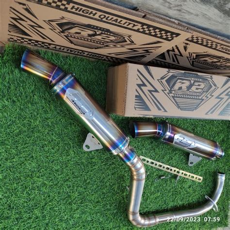 Muffler Original Samlong Cobra R2 HALF BLUE Muffler Aerox Nmax Vario