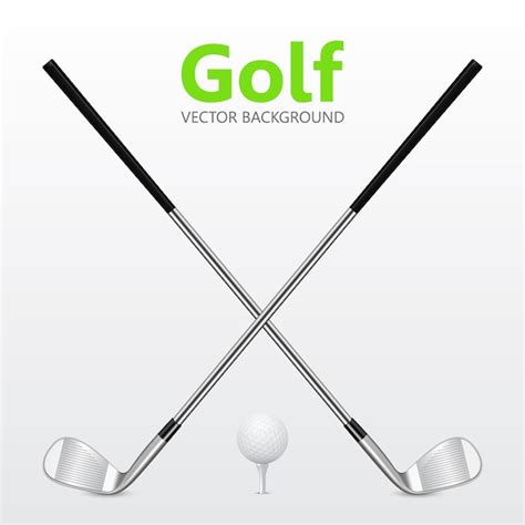 Premium Vector Golf Background Two Crossed Golf Clubs And Ball On Tee