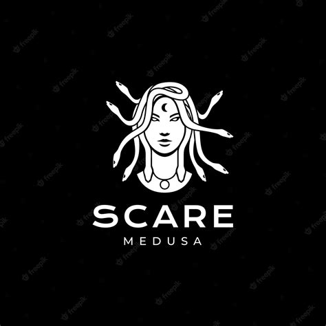 Cara Femenina Con Vector De Diseño De Logotipo De Medusa De Pelo De Serpiente Vector Premium