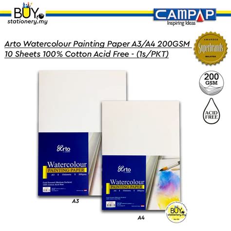 Campap Arto A3 A4 Water Colour Art Painting Paper 200gsm Cold Pressed