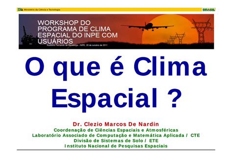 Pdf Workshop Embrace Usuários 1 O Que é Clima Espacial · A Ionosfera Depende Do Sol