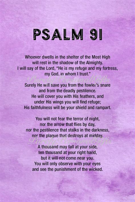 Psalm 91 Digital Download Instant Download Psalm 91 Bible Verse