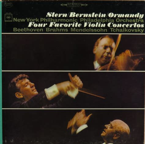 Isaac Stern With Leonard Bernstein Eugene Ormandy New York