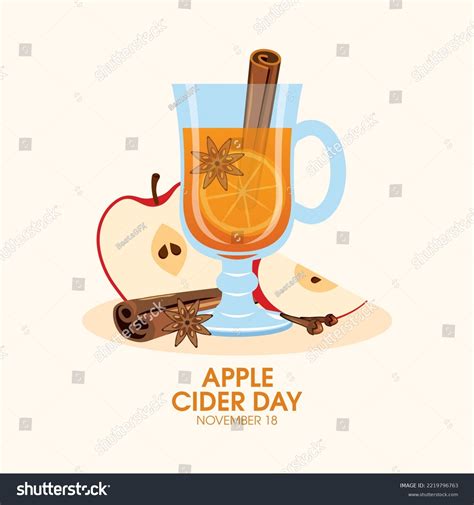 Apple Cider Day Vector Hot Drink Stock Vector Royalty Free 2219796763