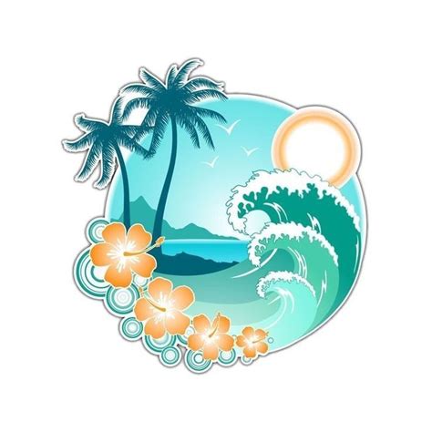 Tropical Beach Aesthetic Stickers