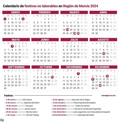 D As Festivos Y Puentes Para El Calendario Laboral En La Regi N De