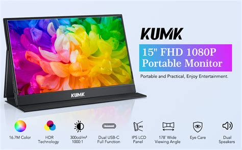 Amazon Kumk Portable Monitor P Fhd Hdr Ips Gaming Monitor