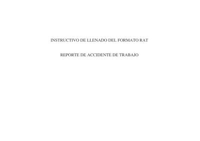 Instructivo De Llenado Del Formato Rat Reporte De Accidente De Trabajo