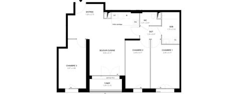 Plan Appartement T3 De 59 27 M² Neuf à Aubervilliers Résidence N