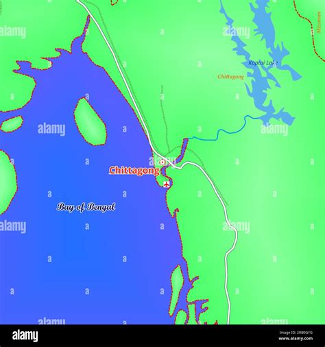 Map Of Chittagong City In Bangladesh Stock Photo Alamy