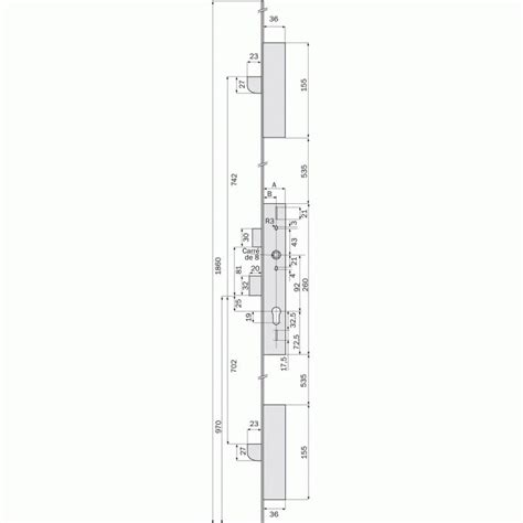 Serrure Larder Points Axe Mm T Ti Re Mm Filante Inox En U