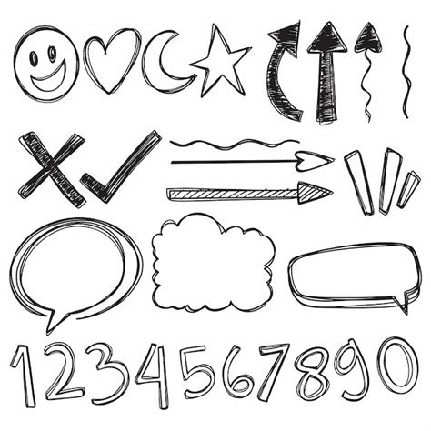 Premium Vector Set Hand Drawn Element Scribble Illustration