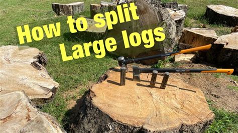 How To Split Large Logs For Firewood Youtube