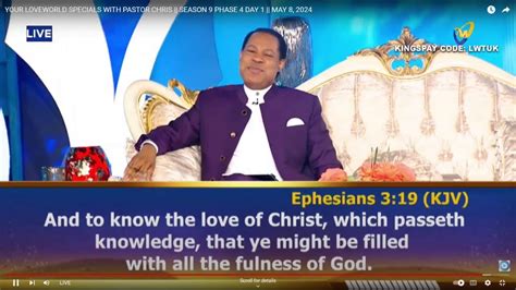 Your Loveworld Specials With Pastor Chris Season Phase Day