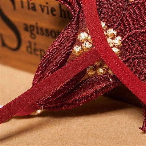 New Embroidery Flower Pearl Massage Panties Sexy Lingerie Sex Thongs Women S Open Crotch