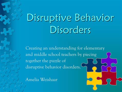 Ppt Disruptive Behavior Disorders Powerpoint Presentation Id191682