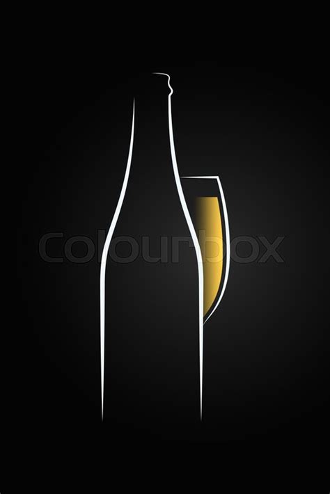 Champagne Glass Logo Champagne Bottle Stock Vector Colourbox