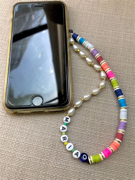 New Colorful Beaded Phone Wrist Strap Iphone Charm Beads Etsy