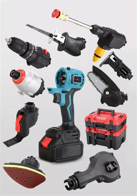 Krost Cordless Drill Kit 21v37v Max Electric Drill Tool Combo 9 In 1 Multi Head Power With