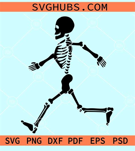 Halloween skeleton walking svg, Pacing halloween skeleton svg ...