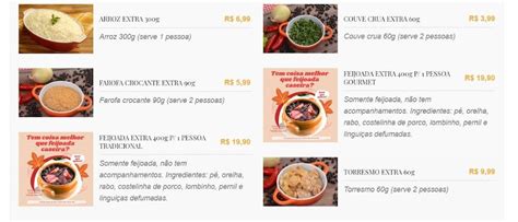 Menu em Feijoada Tradição Brasil restaurante Goiânia