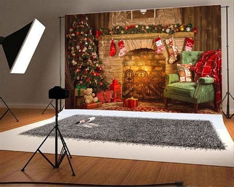 Yongfoto X M Foto Hintergrund Weihnachtsbaum Kamin Strumpf Sofa