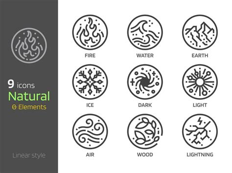 Nature Symbol Concept And 4 Elements Sign Icon 2497308 Vector Art At