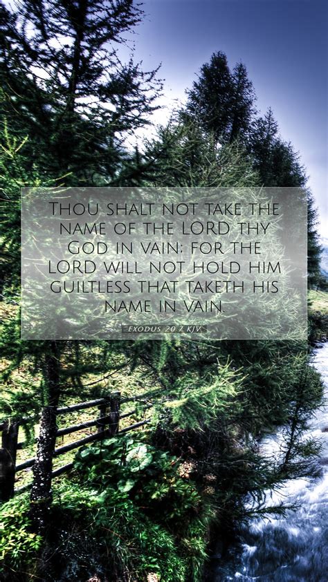 Exodus 20 7 KJV Mobile Phone Wallpaper Thou Shalt Not Take The Name