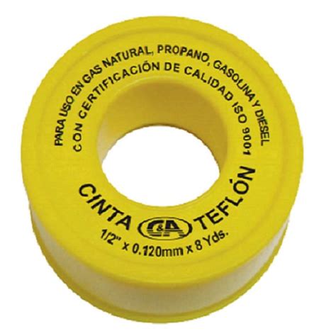 Cinta Teflon para Gas 1 2 x 8 Yds x 0 12mm C A Amarillo Sodimac Perú