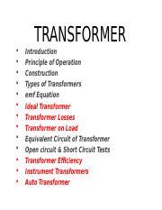 EEB 344 2021 Transformer Construction EMF Equation Pptx